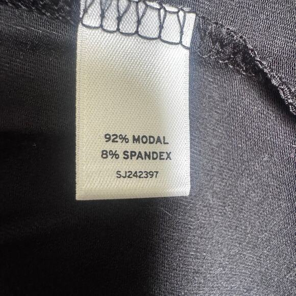 Sejour Black Black Button Down V-Neck 2X Top - Picture 5 of 6